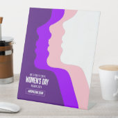 Kleurrijke gezichten Internationale Vrouwendag 8 m Reclamebord Met Voetstuk (Insitu)