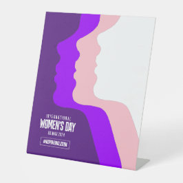 Kleurrijke gezichten Internationale Vrouwendag 8 m Reclamebord Met Voetstuk
