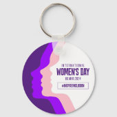 Kleurrijke gezichten Internationale Vrouwendag 8 m Sleutelhanger (Achterkant)
