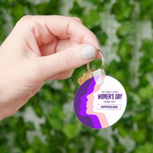 Kleurrijke gezichten Internationale Vrouwendag 8 m Sleutelhanger (Hand)