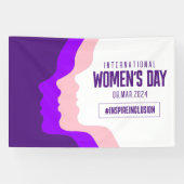Kleurrijke gezichten Internationale Vrouwendag 8 m Spandoek (Horizontaal)