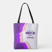 Kleurrijke gezichten Internationale Vrouwendag 8 m Tote Bag (Achterkant)