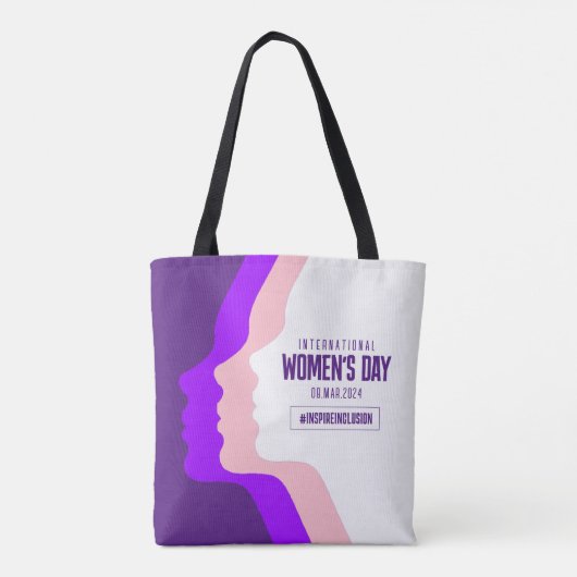 Kleurrijke gezichten Internationale Vrouwendag 8 m Tote Bag (Achterkant)