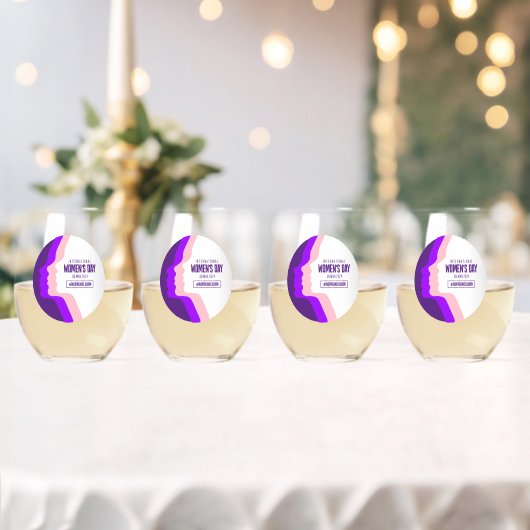 Kleurrijke gezichten Internationale Vrouwendag 8 m Wijnglas Zonder Voet (Insitu (Huwelijk))