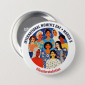 Kleurrijke gezichten | Internationale Vrouwendag | Ronde Button 7,6 Cm (Voorkant /achterkant)