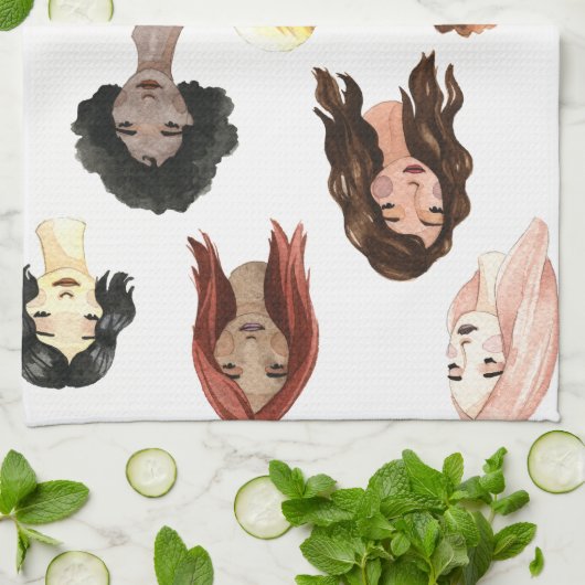 Kleurrijke gezichten theedoek (Gevouwen)