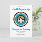 Kleurrijke gezichts grafische feest uitnodiging (Staand voorkant)