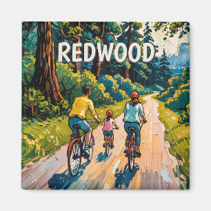 Kleurrijke gezinsfietstocht in Redwood National Pa Magneet