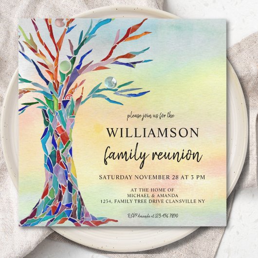 Kleurrijke gezinshereniging kaart