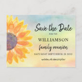 Kleurrijke gezinshereniging slaat de datum op aankondigingskaart (Voorkant)