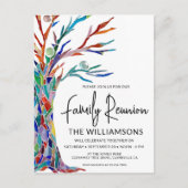 Kleurrijke gezinshereniging uitnodiging briefkaart (Voorkant)