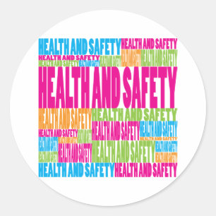 Kleurrijke gezondheid en veiligheid ronde sticker