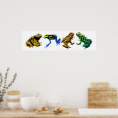 Kleurrijke gifkikkers afdrukken poster (Keuken)
