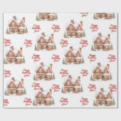 Kleurrijke Gingerbread House Happy Birthday Cadeaupapier (Vlak)
