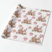 Kleurrijke Gingerbread House Happy Birthday Cadeaupapier (Uitgerold)