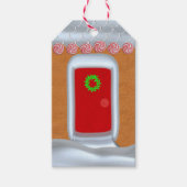 Kleurrijke Gingerbread House Leuke kerstvakantie Cadeaulabel (Voorkant)