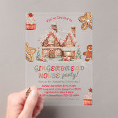 Kleurrijke Gingerbread House Verjaardagsfeestje Ac Acryl Uitnodigingen (Insitu (Draagbaar))