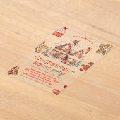 Kleurrijke Gingerbread House Verjaardagsfeestje Ac Acryl Uitnodigingen (Laagn)