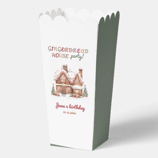 Kleurrijke Gingerbread House Verjaardagsfeestje Po Bedankdoosjes (Achterkant)