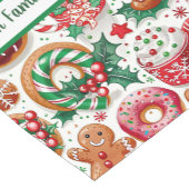 Kleurrijke Gingerbread Man en Candycane Korte Tafelloper (Hoek)