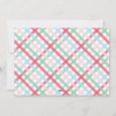 Kleurrijke Gingham Check Kerstfoto Feestdagenkaart (Achterkant)