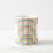 Kleurrijke Gingham Geruite Mok met Aangepaste Naam (Center)