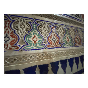 Kleurrijke gips en Tegel - Marrakech, Marokko Foto Afdruk