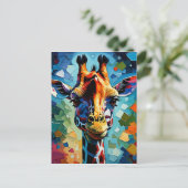 Kleurrijke Giraffe 302 Briefkaart (Staand voorkant)