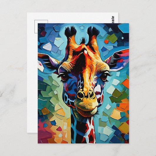 Kleurrijke Giraffe 302 Briefkaart (Voorkant / Achterkant)