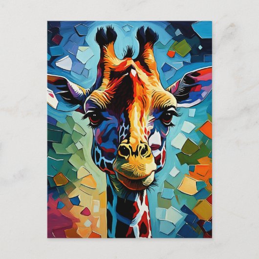 Kleurrijke Giraffe 302 Briefkaart (Voorkant)