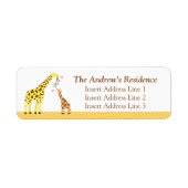 Kleurrijke Giraffe Baby shower Adres RSVP Labels (Voorkant)
