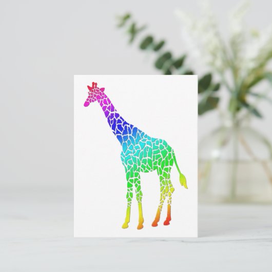 Kleurrijke Giraffe Briefkaart (Staand voorkant)