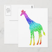 Kleurrijke Giraffe Briefkaart (Voorkant / Achterkant)