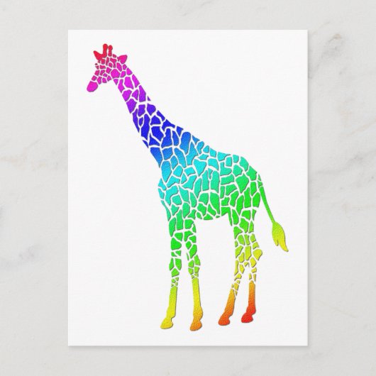 Kleurrijke Giraffe Briefkaart (Voorkant)