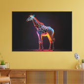 Kleurrijke Giraffe Canvas Afdruk (Insitu (Woonkamer))