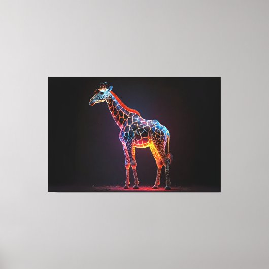 Kleurrijke Giraffe Canvas Afdruk (Voorkant)