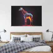 Kleurrijke Giraffe Canvas Afdruk (Insitu (Slaapkamer))