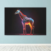 Kleurrijke Giraffe Canvas Afdruk (Insitu (Houten vloer))