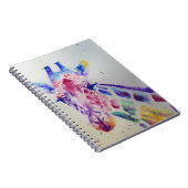 Kleurrijke Giraffe dier Waterverf Kunstboek Notitieboek (Rechterzijde)