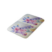 Kleurrijke Giraffe Dierendierentuin Aquarel Badmat (Gekanteld)