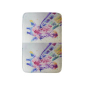 Kleurrijke Giraffe Dierendierentuin Aquarel Badmat (Voorkant Verticaal)