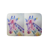 Kleurrijke Giraffe Dierendierentuin Aquarel Badmat (Voorkant)