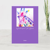 Kleurrijke Giraffe Dierlijke Aquarel Verjaardag Ka Kaart (Achterkant)