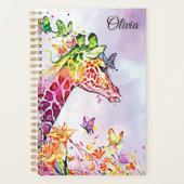 Kleurrijke Giraffe en botervliegen Planner (Voorkant)