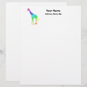 Kleurrijke Giraffe Gepersonaliseerd Briefhoofd (Voorkant / Achterkant)