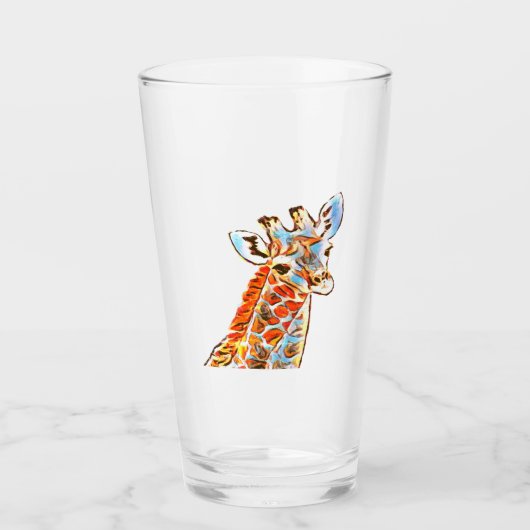 Kleurrijke Giraffe Glass Glas (Voorkant)