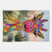 Kleurrijke Giraffe Keukenhanddoek (Horizontaal)