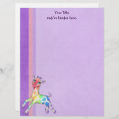 Kleurrijke Giraffe Letterhead Custom Briefhoofd (Voorkant / Achterkant)