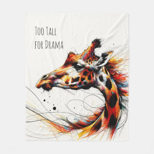 Kleurrijke Giraffe Line kunst grappig Gepersonalis Fleece Deken
