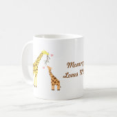 Kleurrijke Giraffe mama en Baby kalf voor kinderen Koffiemok (Voorkant links)